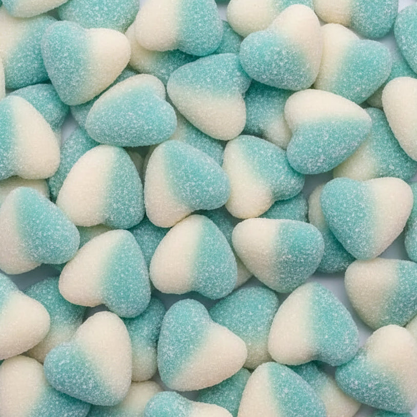 Blue and White Gummy Hearts - 100 g. (Pick n Mix)