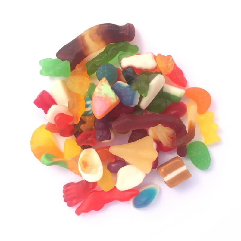 A selection of various gummy lollies