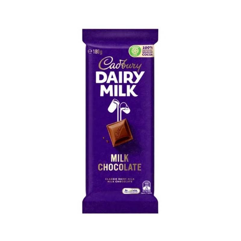 Cadbury Dairy Milk chocolate bar packaging on a white background