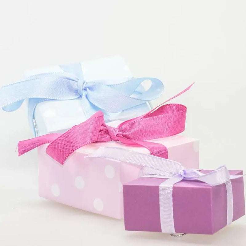 Gift Wrapped Boxes on a white background