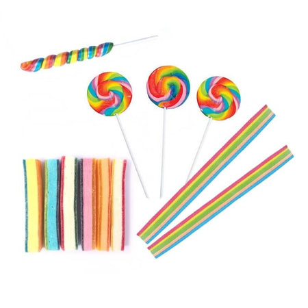 A Selection of Rainbow Coloured Sweets