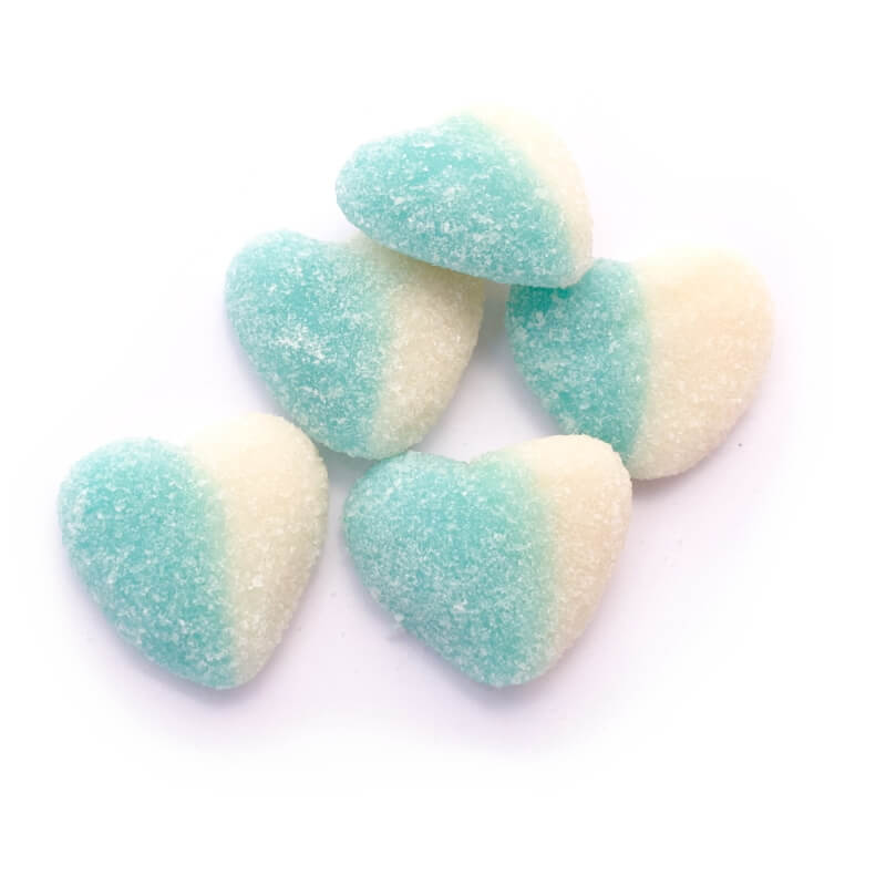 Blue and White Gummy Hearts - 100 g. (Pick n Mix)