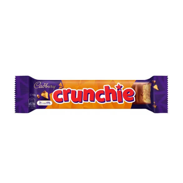 Cadbury Crunchie Bar with a white background
