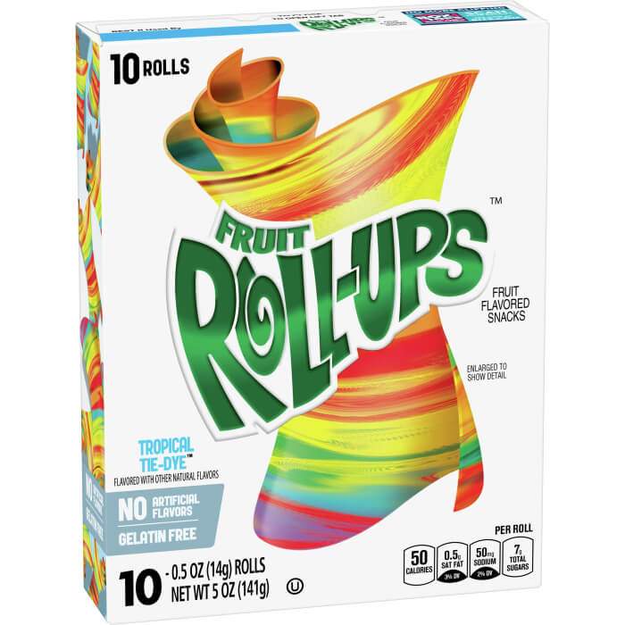 Fruit Roll Ups Tropical Tie-Dye 141 g. (10 Rolls)