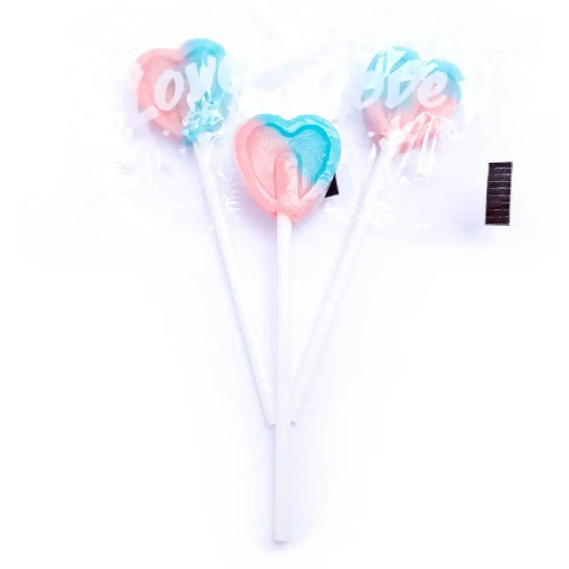 Mini Pink & Blue Heart Lollipops