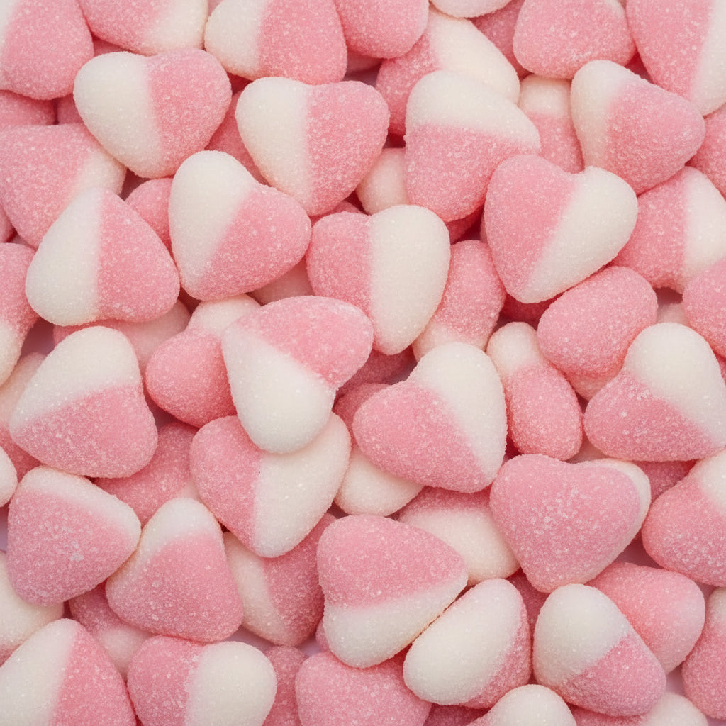 Pink and White Gummy Hearts