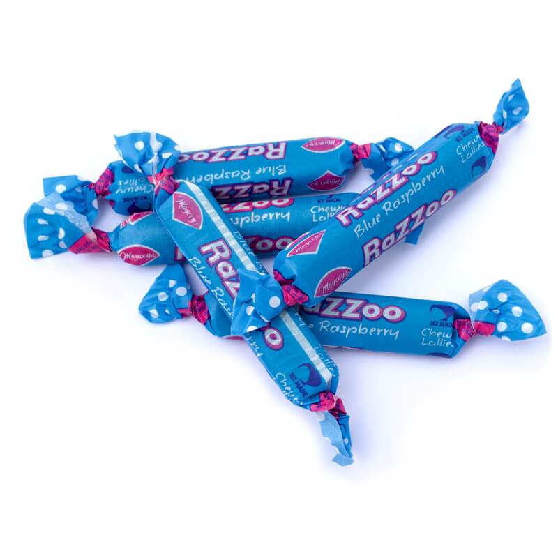 Mayceys Blue Razzoo Lollies - 100 g. (Pick n Mix)