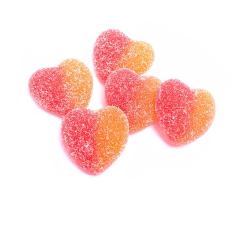 Sour Peach Hearts - 100 g. (Pick n Mix)