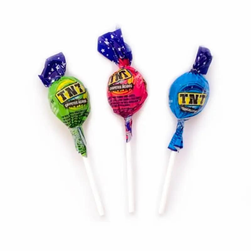 3 TNT Sour Lollipops in a row