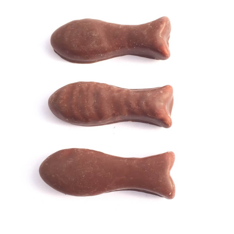 A Row of 3 Mini Chocolate Fish